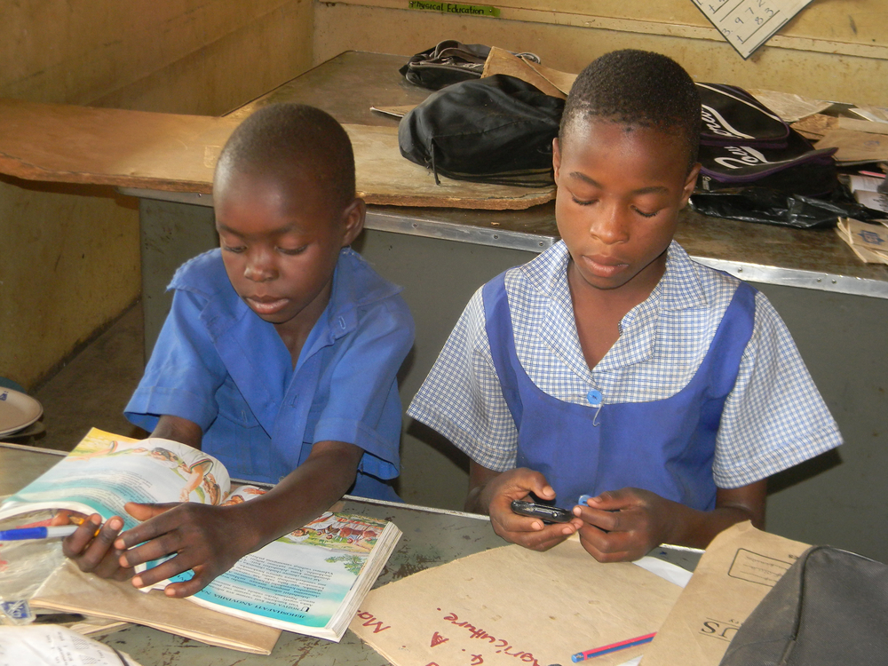 Children in Zimbabwe classroom.